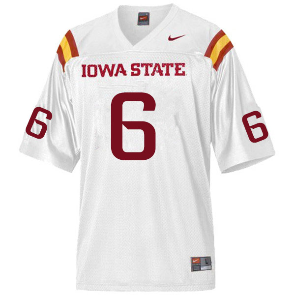 Iowa State Cyclones Men's #6 Tymar Sutton Nike NCAA Authentic White College Stitched Football Jersey LN42C86LA